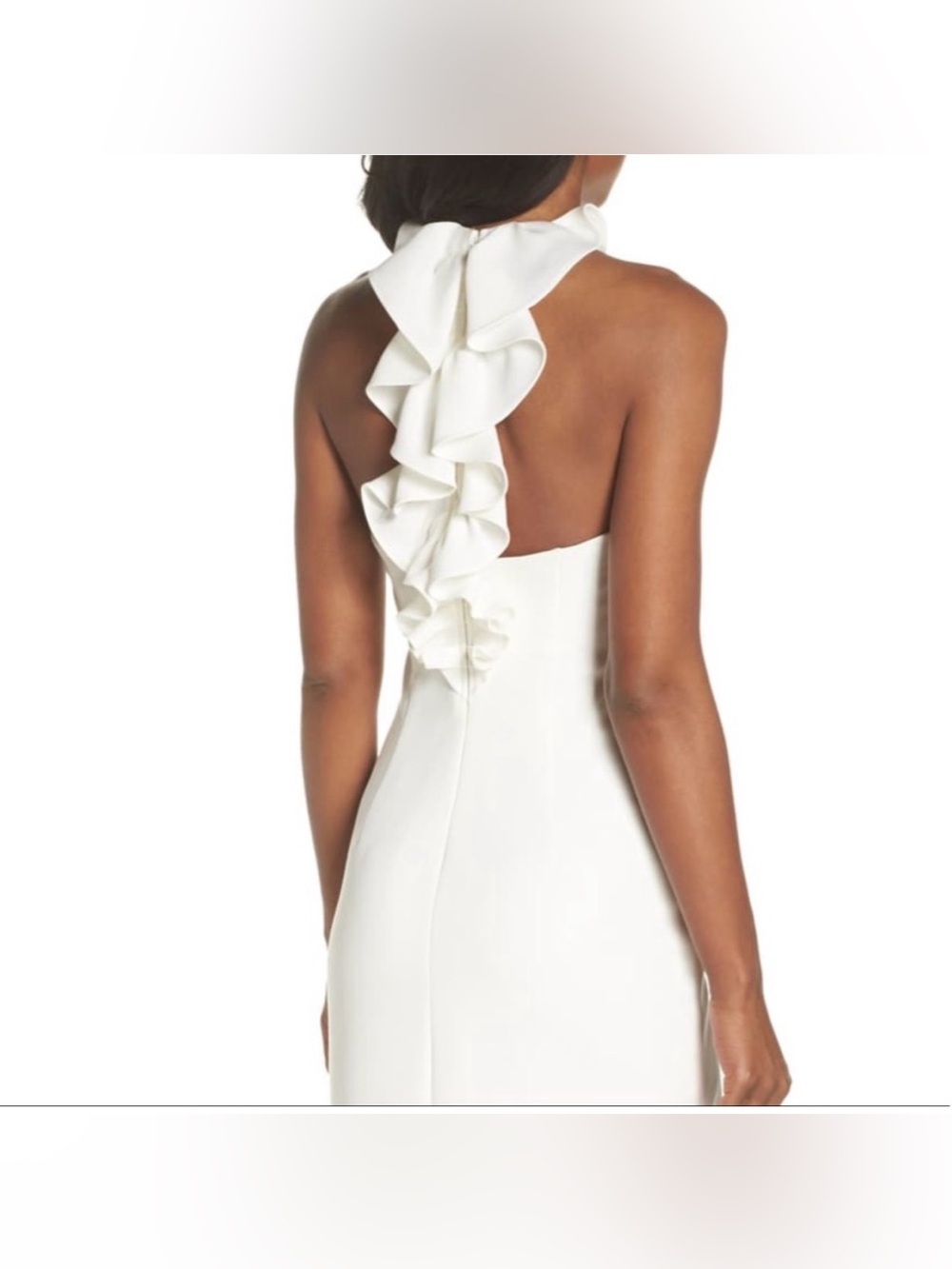 Vince Camuto White Ruffle Back Halter Dress Size 10 Medium New Formal Shower